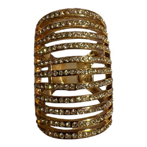 Jennifer Lopez Cubic Zirconia Cocktail Ring Gold Tone Size 7 Statement